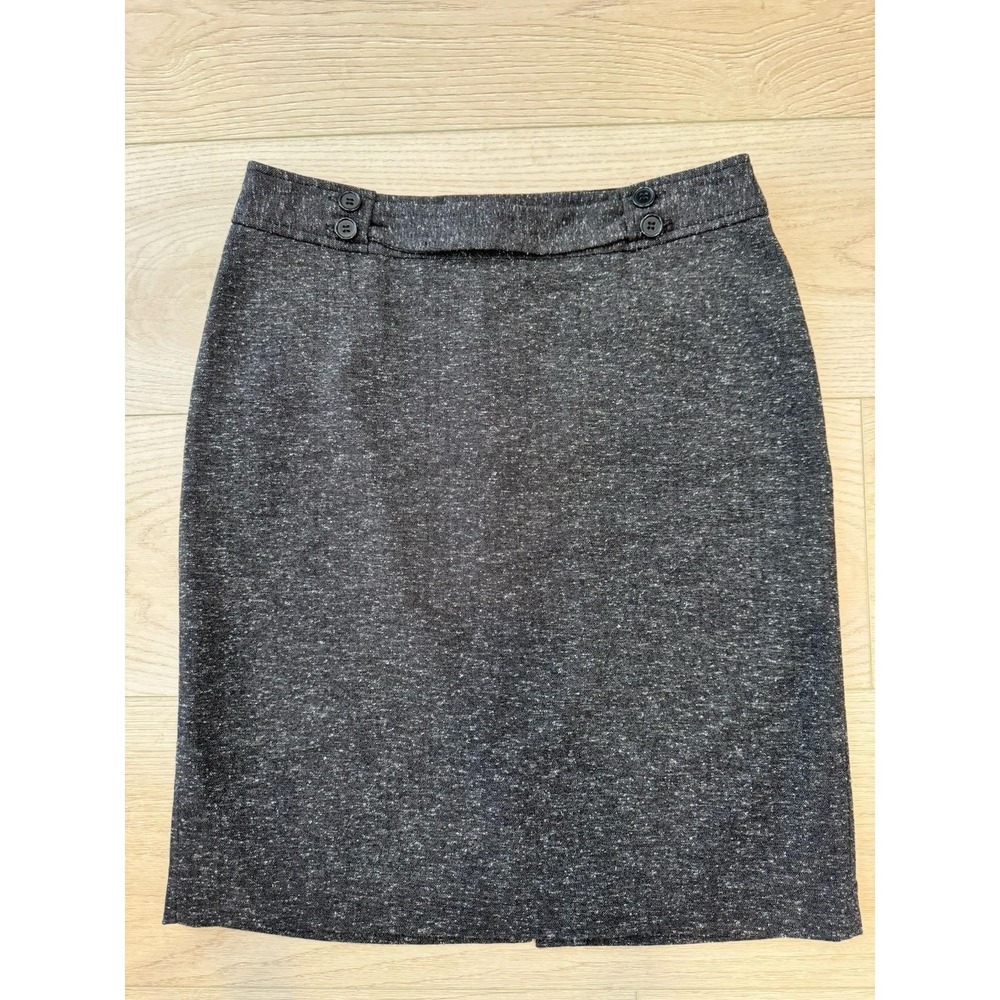 VTG Dark Grey Tweed A Line Women's Skirt‎ Sz 8 Lined 80-90s Classic Preppy